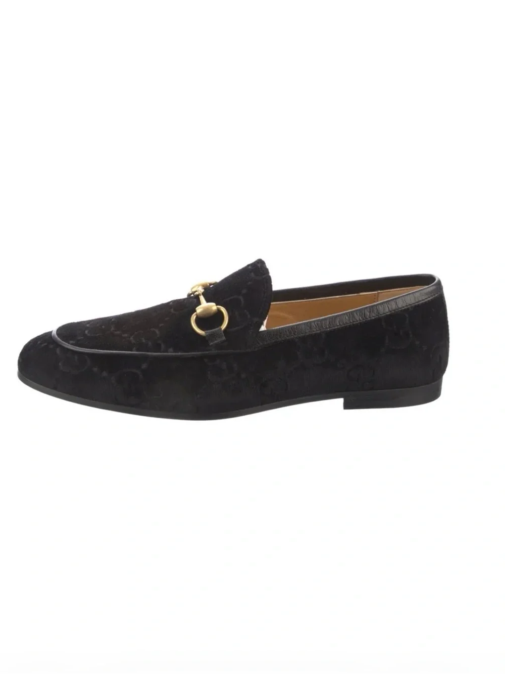 Gucci Black Velvet Horsebit Slip-On Loafers